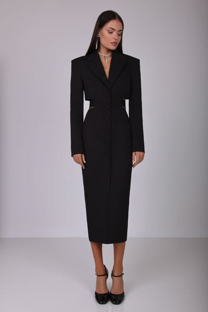 Vestido midi tipo blazer con aberturas Antonia 