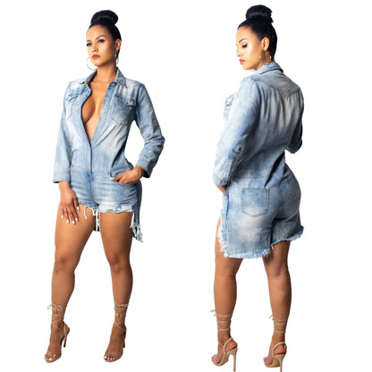 Mono informal ajustado con vaqueros sexys para mujer