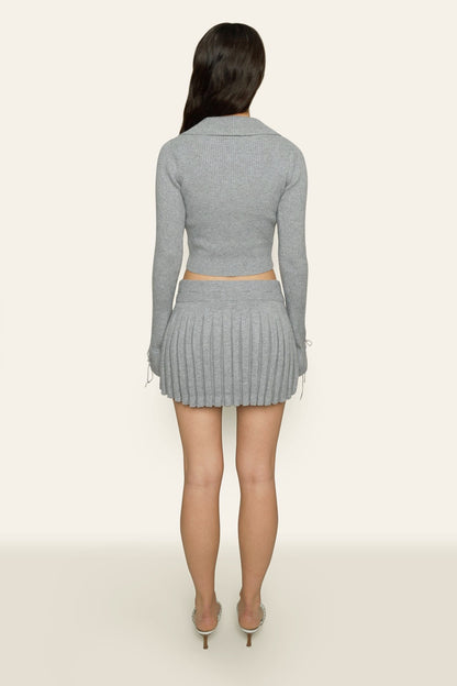 Bowknot Ribbed Three-piece Knitted Set