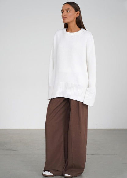 Slate Gray Oversized Knit Sweater
