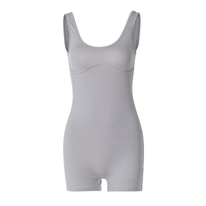 Mono ajustado con cuello en U y tirantes para mujer, ropa de verano para tiro callejero, color liso