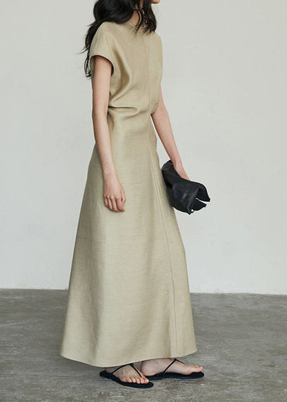 Sandstone Grace - Structured Cap Sleeve Maxi Dress