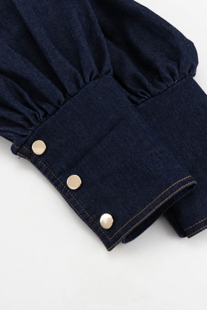 Minivestido vaquero con mangas abullonadas Lena 