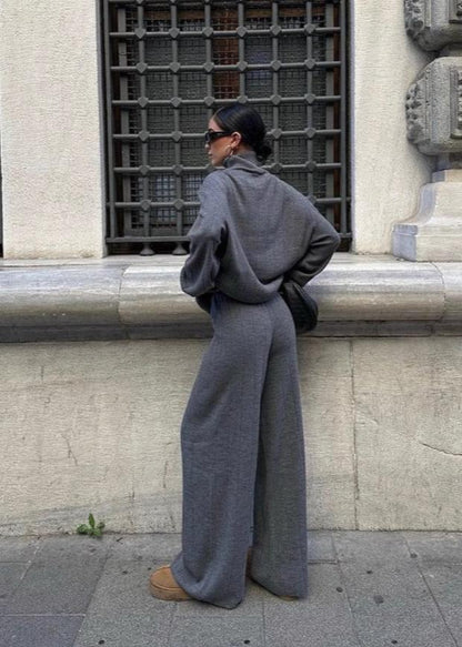 Sophisticated Charcoal Knitwear Set