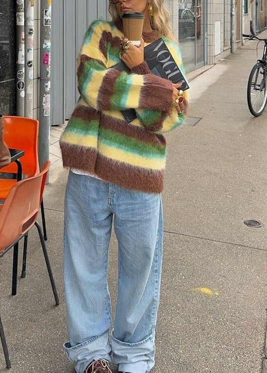 Cozy Stripes Fuzzy Sweater