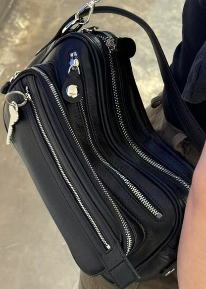 Zip Accent Crescent Bag