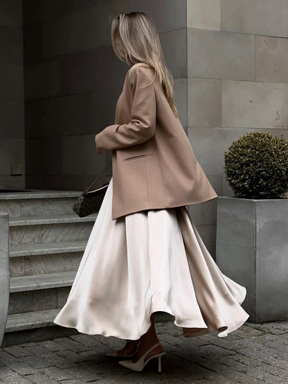 Satin A-Line Maxi Skirt