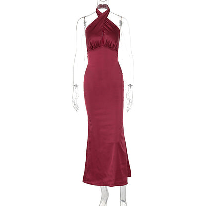 Vestido elegante de verano sin mangas y sin espalda Vestido elegante para mujer