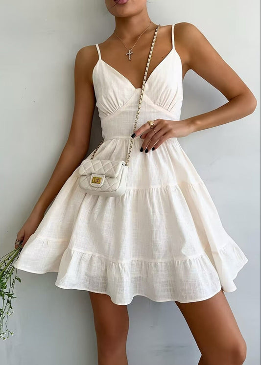 Strappy TieRed Mini Dress