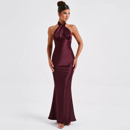 Vestido elegante de verano sin mangas y sin espalda Vestido elegante para mujer
