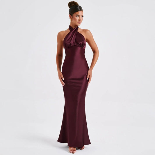 Vestido elegante de verano sin mangas y sin espalda Vestido elegante para mujer