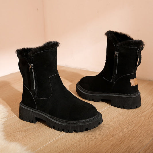 Casual Suede Ankle Boots with Zipper and Heel for Women | Great for Casual Days