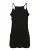 Mono negro liso de dos capas con pierna ancha para mujer, informal, holgado, sin mangas, para vacaciones de verano