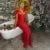 Sexy Red Hollow Out Long Party Dress Women Lace Up Slim Hip Package Sleeveless Dresses 2025 Lady Christmas Evening Robes New
