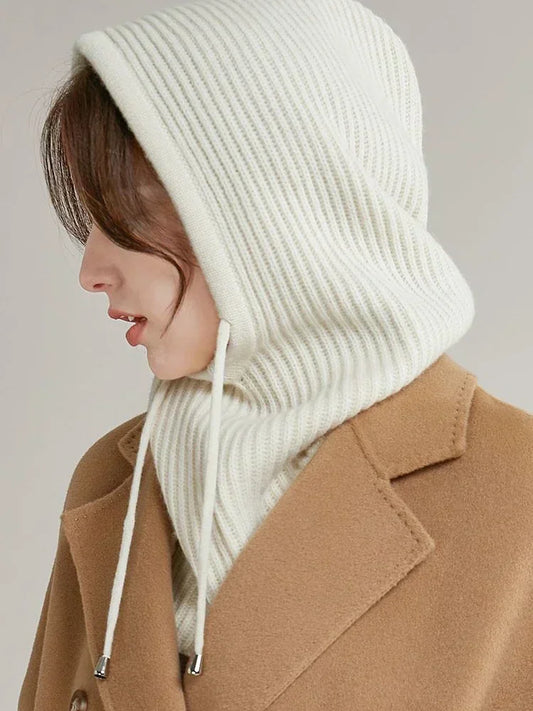 Bufanda de punto unisex con capucha, gorro de invierno para mujer, gorro de cachemira sintética, gorro de lana para mujer, pasamontañas con protección para el cuello y la cara, gorros con capucha para hombre