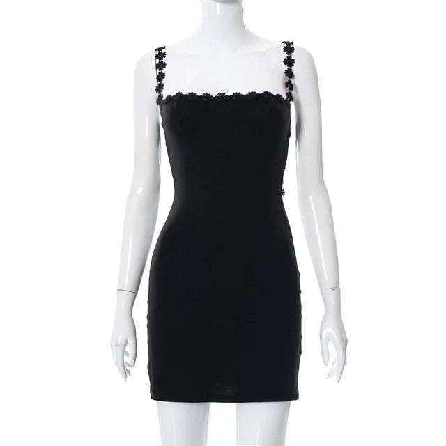 Splice Lace Sundress Woman Black Sexy Slim Backless Sleeveless Dresses Womens Party Bodycon Beach Sheath Dress Women 2025