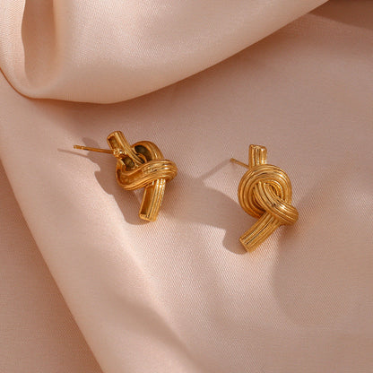 Twine Knot Gold Earrings