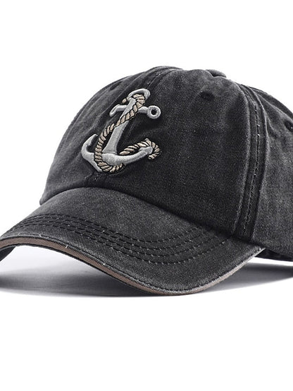 Embroidery Baseball Cap for Women Men Cowboy Washed Cloth Anchor Adult Unisex Casual Dad Hat Trucker Snapback Outdoor Sunscreen Cap for Women