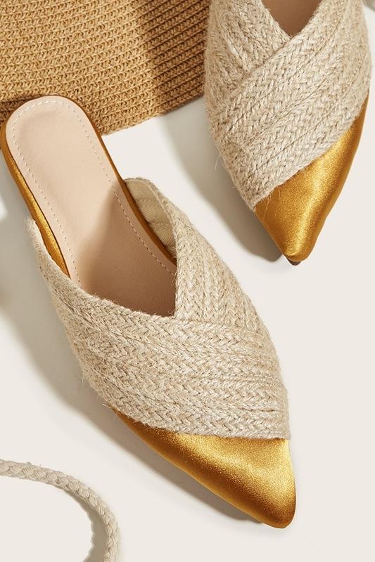 Pantuflas de satén tejido Apphia 