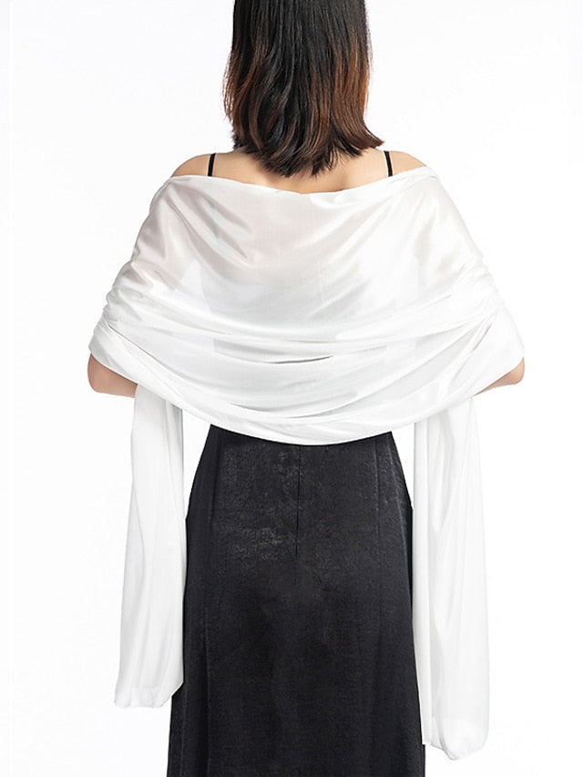 Shawls & Wraps Party Special Occasion Party Evening Silver White Blue Scarf Pure Color / Fall / Winter / Spring / Summer / Polyester for Women