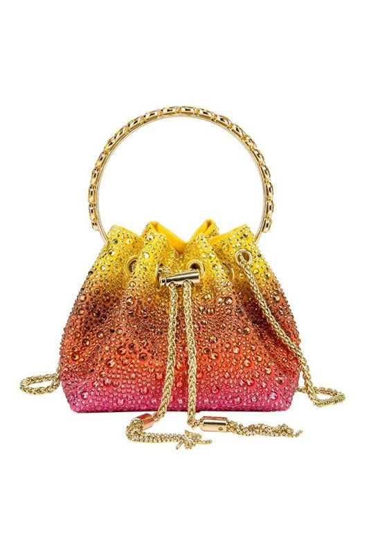 Bolso tipo cubo con asa de lazo Carlin Diamente 
