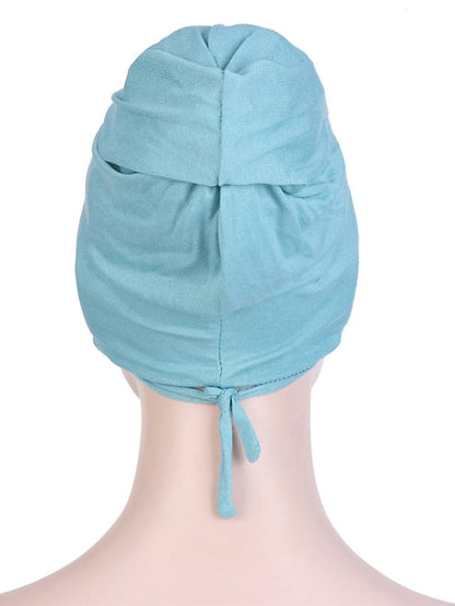 Muslim with Rope Scarf Hat Women Turban Soft Chemo Cap Hair Loss Islamic Headwrap Head Cover Wrap Caps Headwear Dubai Arab Bonnet New for Women