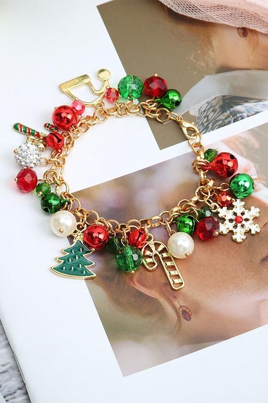 Pulsera con colgante de cristal de copo de nieve celeste 