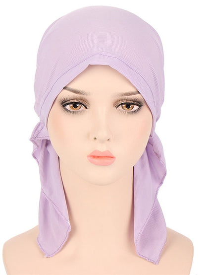 New Elastic Solid Color Wrap Head Scarf Hats Muslim Turban Bonnet For Women Inner Hijab Hat Fashion Female Turbantes Caps for Women