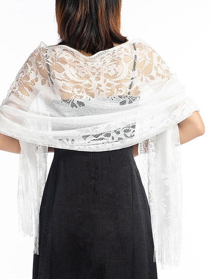 Shawls & Wraps Party Wedding Anniversary Camel Red Pink Scarf Flower / Fall / Winter / Spring / Summer / Polyester for Women