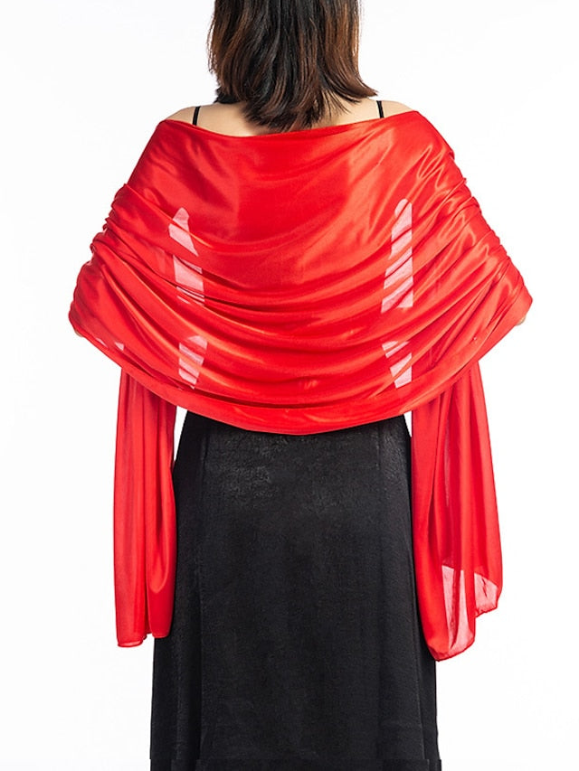 Shawls & Wraps Party Special Occasion Party Evening Silver White Blue Scarf Pure Color / Fall / Winter / Spring / Summer / Polyester for Women