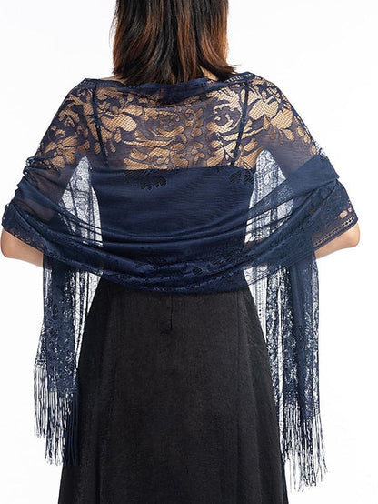 Shawls & Wraps Party Wedding Anniversary Camel Red Pink Scarf Flower / Fall / Winter / Spring / Summer / Polyester for Women