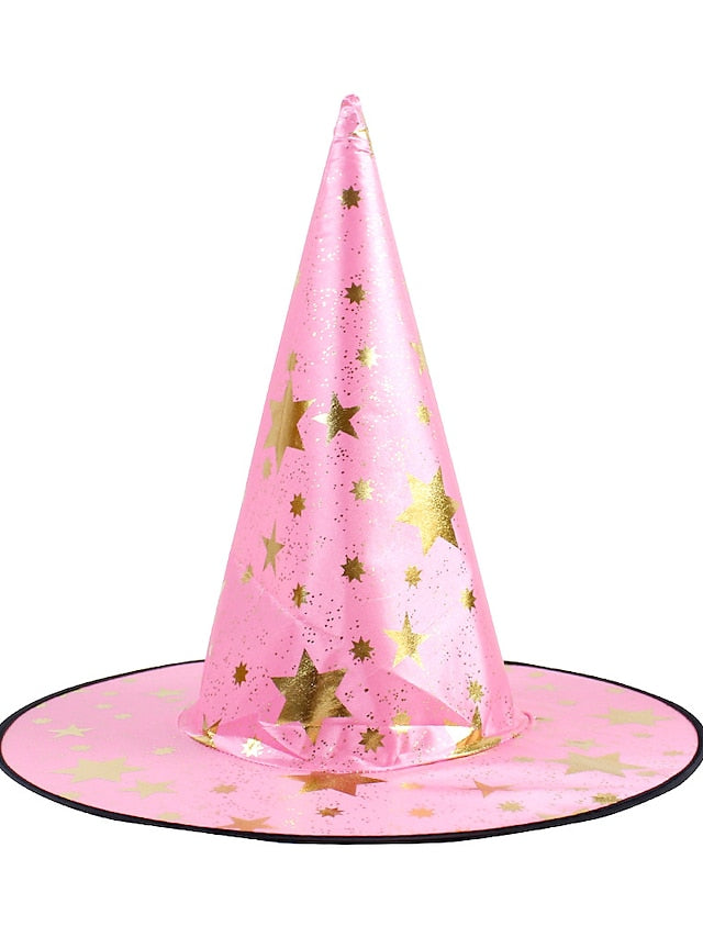 Halloween Witch Hat Masquerade Party Star Hat Children's Headwear Witch Sorcerer Pointed Hat Retro Nordic Style Floppy Hat Durags Party / Evening for Women