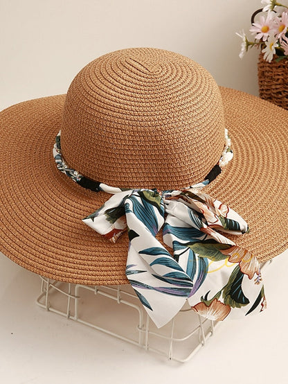 Sun Hat Straw Hat Holiday Floral / Flower Polyester Straw Vacation Casual Beach Sunscreen Warm 1 pcs for Women
