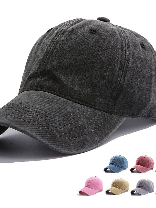 Solid Spring Summer Washing Cap Women Ponytail Baseball Cap Fashion Hats Men Baseball Cap Cotton Outdoor Simple Vintag Visor Casual Cap for Women