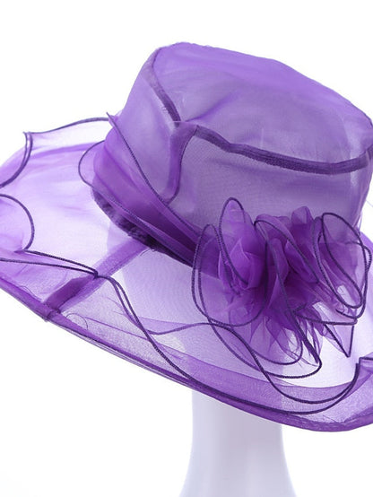 Hat Bucket Hat Sun Hat Black Blue Purple Party Outdoor Dailywear Floral Floral Portable Windproof Comfort for Women