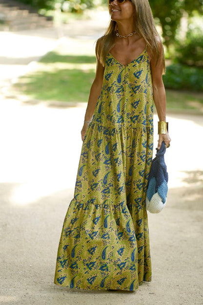 Vestido floral sin mangas 
