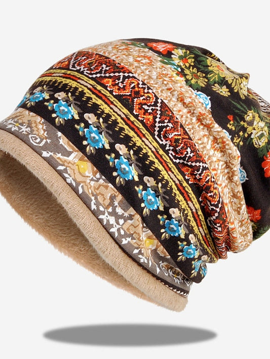 Hat Beanie / Slouchy Blue Coffee Outdoor Home Daily Print Flower Portable Windproof Comfort for Women