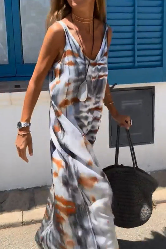 Vestido sin mangas con estampado tie-dye