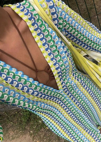 Sunweave Luxe - Crochet Deep V Maxi Beach Dress