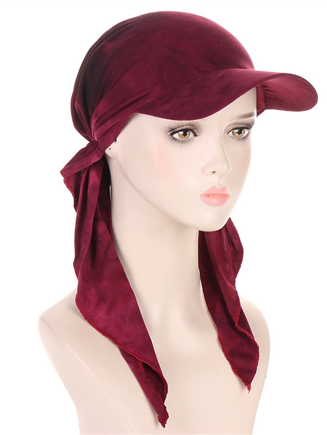 Camouflage Leopard Print Muslim Hijab Turban Hat for Women Girls Baseball Cap Sun Hats Headscarf Scarf Cap Solid Color Fashion Women Soft scarves for Women