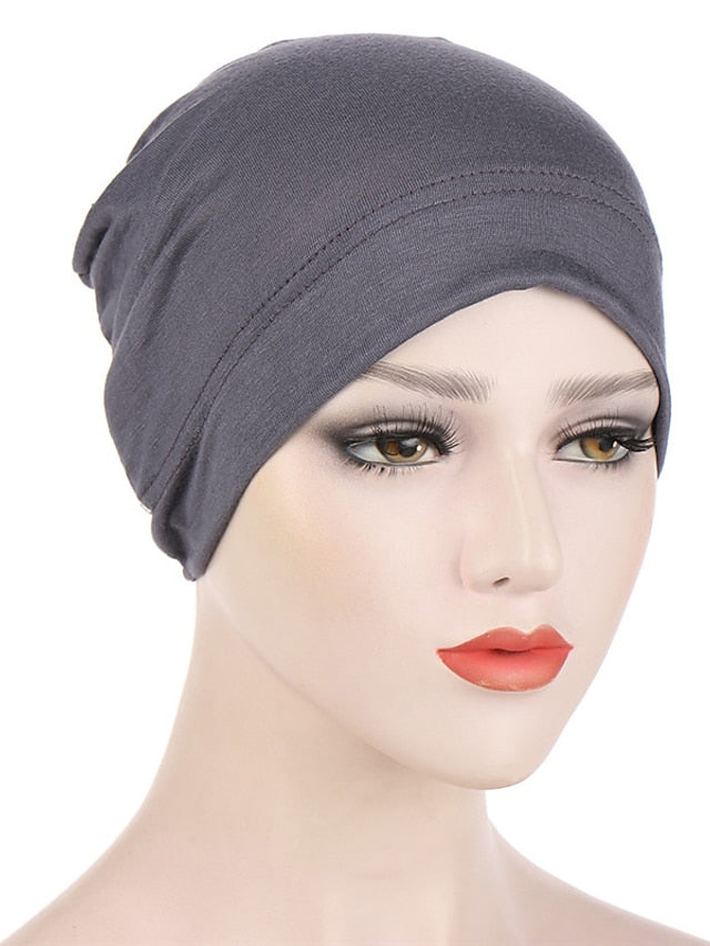 Fashion Multi Color Muslim Underscarf Women Soft Hijab Solid Scarf Turbans Head For Women Caps Islamic Hat for Women