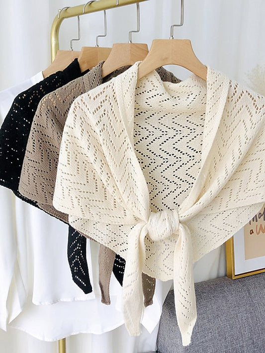 Fashion Knitted Crochet Hollow Fake Collar for Women Small Shawl Wrap Flase Collar Decor Female Shirt Detachable Collar for Women
