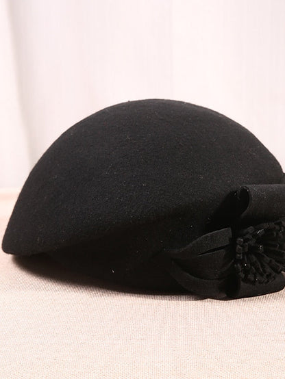 Hat Beret Hat Black Wine Camel Outdoor Street Dailywear Flower Pure Color Warm Breathable for Women