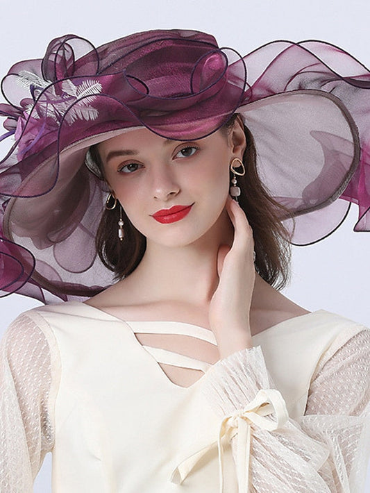 Hat Bucket Hat Sun Hat Green Blue Gold Party Outdoor Dailywear Floral Floral Portable Windproof Comfort for Women