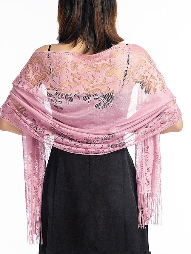 Shawls & Wraps Party Wedding Anniversary Camel Red Pink Scarf Flower / Fall / Winter / Spring / Summer / Polyester for Women