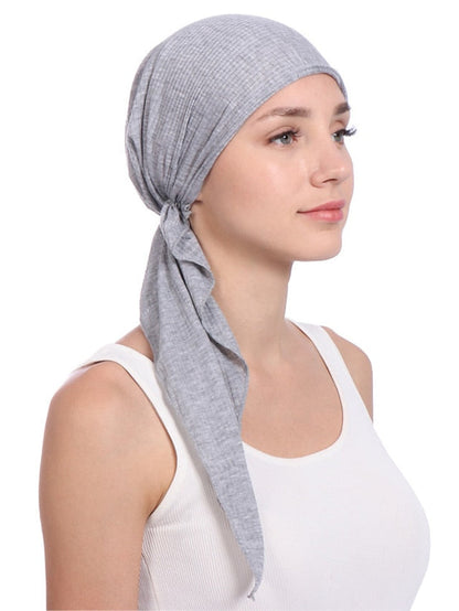 New Elastic Cotton Solid Color Wrap Head Scarf Hats Muslim Turban Bonnet For Women Inner Hijab Hat Fashion Female Turbantes Caps for Women