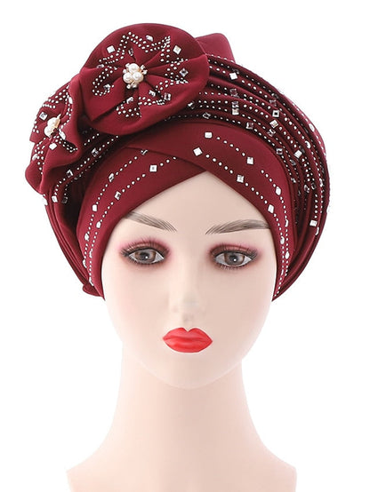Beanie / Slouchy Party Dailywear Sports Outdoor Beaded Flower Flower Black White Hat Basic Red Fall  Winter for Women