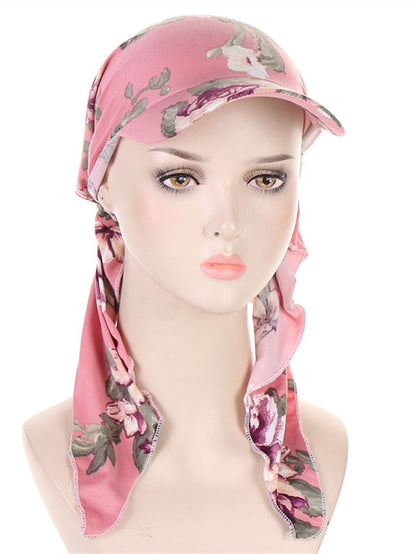Camouflage Leopard Print Muslim Hijab Turban Hat for Women Girls Baseball Cap Sun Hats Headscarf Scarf Cap Solid Color Fashion Women Soft scarves for Women