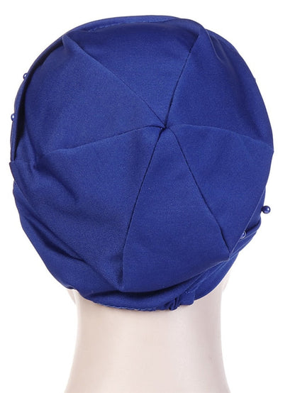 Fashion Muslim Women Turban Scarf Pearl Fold Turban Hat Cancer Chemo Beanies Cap Islamic Wrap Headscarf Musulman Femme Hijab Hair Accessories for Women