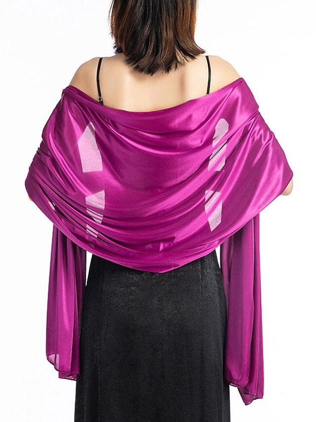 Shawls & Wraps Party Special Occasion Party Evening Silver White Blue Scarf Pure Color / Fall / Winter / Spring / Summer / Polyester for Women